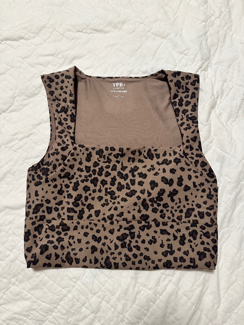 YPB by Abercrombie Leopard Print Active Top/ Bra Top